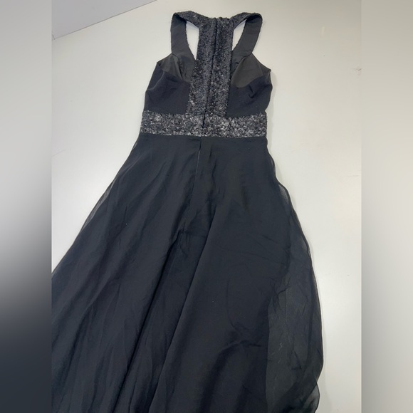 Dress The Population Delani Black Sequin Long Evening Gown Maxi Dress Size Small - Picture 4 of 13